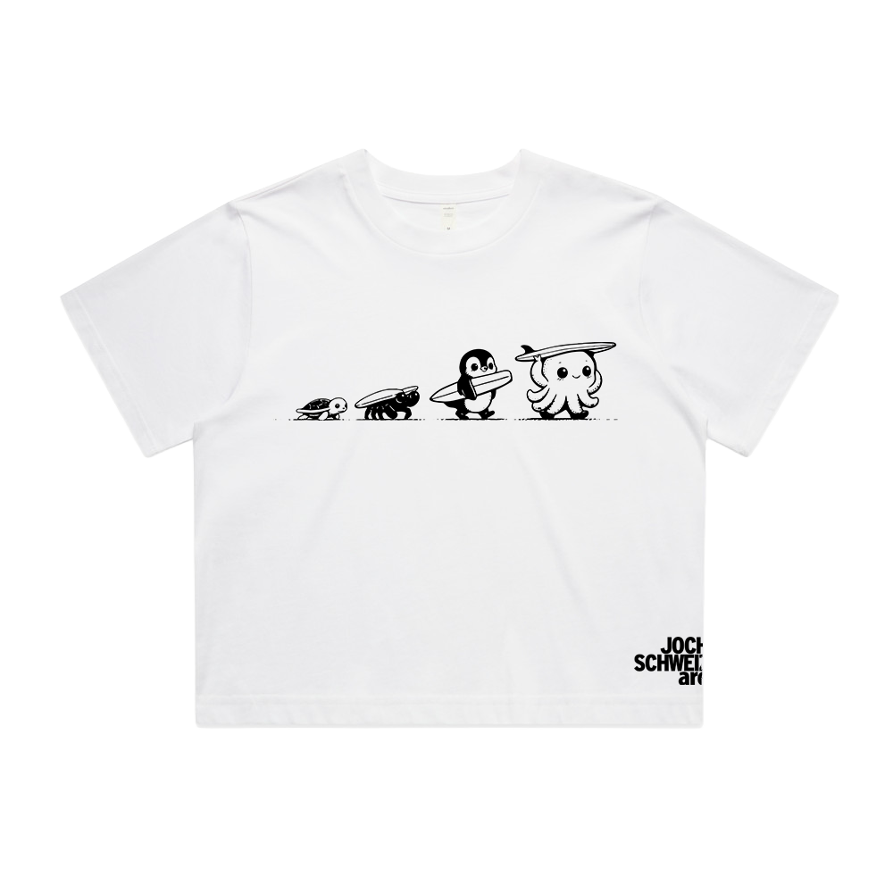 Surf Animals - Crop Top White
